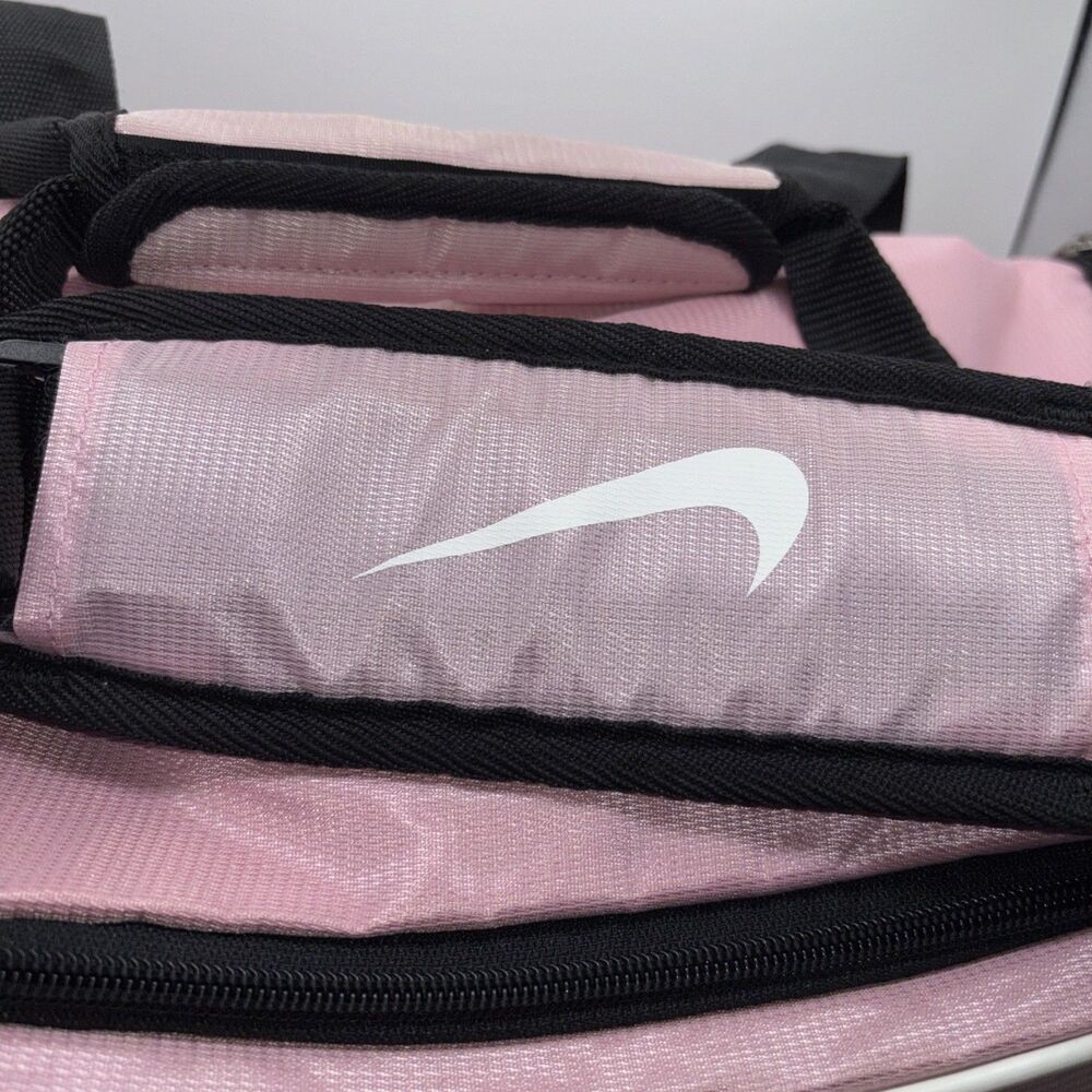 Nike Woman Pink Duffle Bag Black Strap Active Gym Travel 22" L x`12"W x12" H - Picture 2 of 16